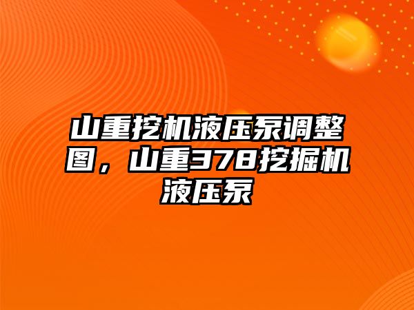 山重挖機(jī)液壓泵調(diào)整圖，山重378挖掘機(jī)液壓泵