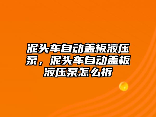 泥頭車自動蓋板液壓泵，泥頭車自動蓋板液壓泵怎么拆