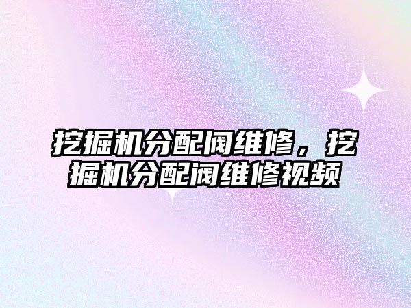 挖掘機分配閥維修，挖掘機分配閥維修視頻