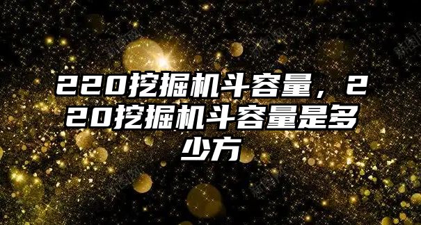 220挖掘機(jī)斗容量，220挖掘機(jī)斗容量是多少方