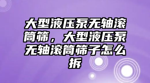 大型液壓泵無軸滾筒篩，大型液壓泵無軸滾筒篩子怎么拆