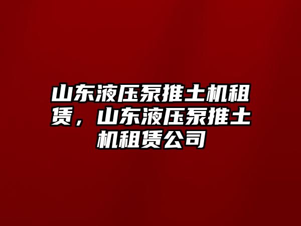 山東液壓泵推土機(jī)租賃，山東液壓泵推土機(jī)租賃公司