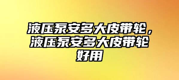 液壓泵安多大皮帶輪，液壓泵安多大皮帶輪好用