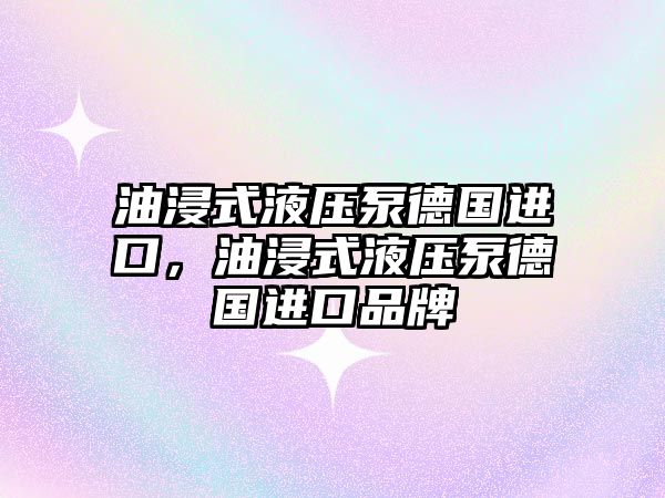 油浸式液壓泵德國進口，油浸式液壓泵德國進口品牌