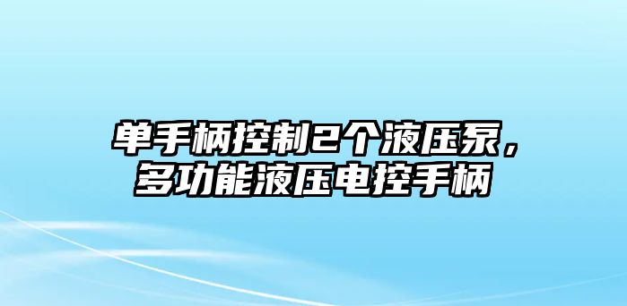 單手柄控制2個液壓泵，多功能液壓電控手柄