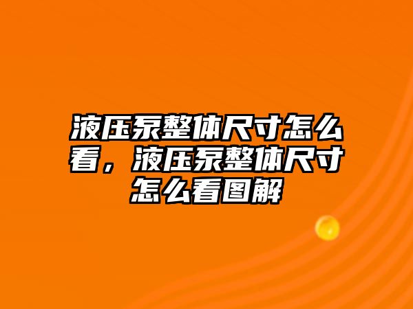 液壓泵整體尺寸怎么看，液壓泵整體尺寸怎么看圖解