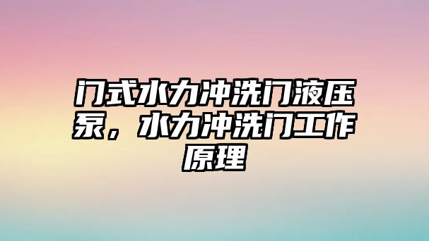 門式水力沖洗門液壓泵，水力沖洗門工作原理