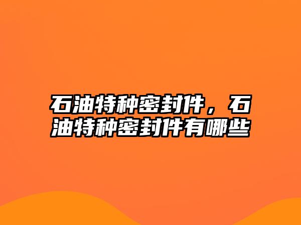 石油特種密封件，石油特種密封件有哪些