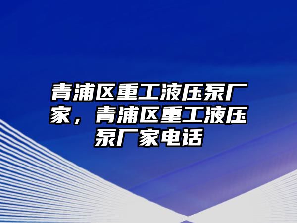 青浦區(qū)重工液壓泵廠家，青浦區(qū)重工液壓泵廠家電話