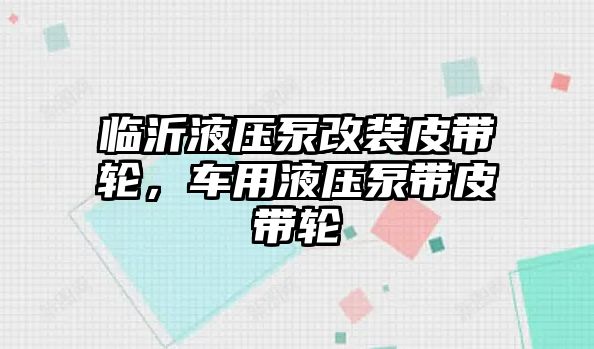 臨沂液壓泵改裝皮帶輪，車用液壓泵帶皮帶輪