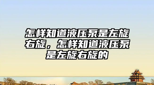 怎樣知道液壓泵是左旋右旋，怎樣知道液壓泵是左旋右旋的