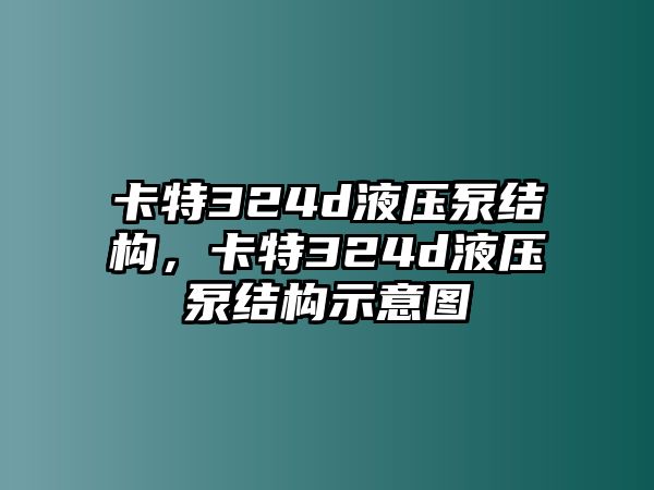 卡特324d液壓泵結(jié)構(gòu)，卡特324d液壓泵結(jié)構(gòu)示意圖