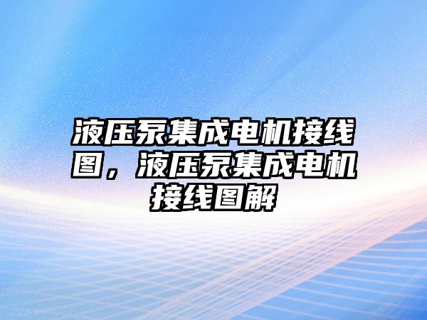 液壓泵集成電機(jī)接線圖，液壓泵集成電機(jī)接線圖解