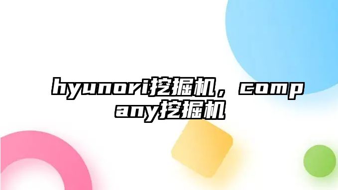 hyunori挖掘機，company挖掘機