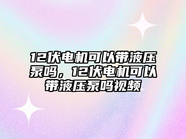 12伏電機(jī)可以帶液壓泵嗎，12伏電機(jī)可以帶液壓泵嗎視頻