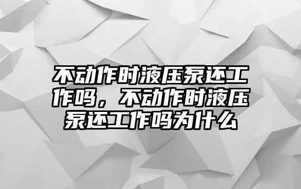 不動作時液壓泵還工作嗎，不動作時液壓泵還工作嗎為什么