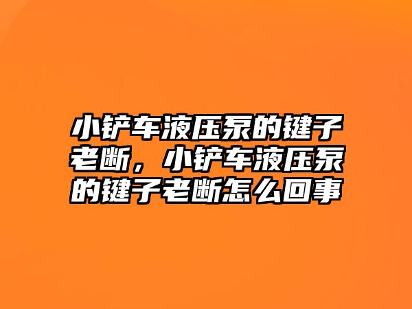 小鏟車液壓泵的鍵子老斷，小鏟車液壓泵的鍵子老斷怎么回事